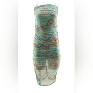 Wild Fable Blue and Orange Bodycon Dress Sz Medium